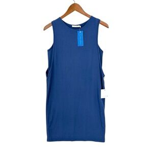 New LILYA Reveal Solana Mini Dress Keyhole Back Blue